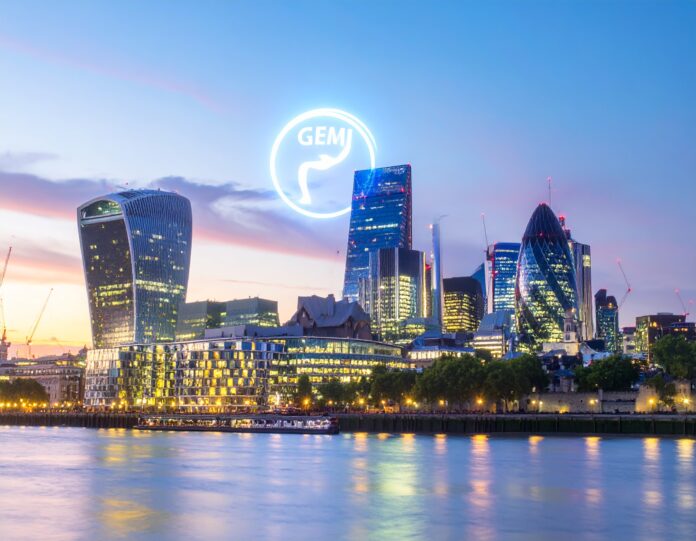 Gemini logo over London skyline – Cryptostock Insight